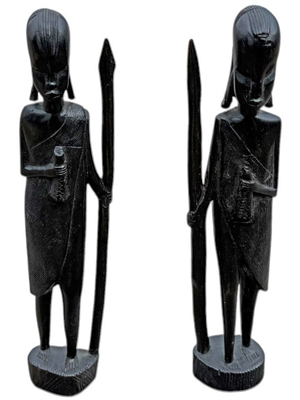 African Ebony Tribal Statuettes Carved Props, Prop Hire