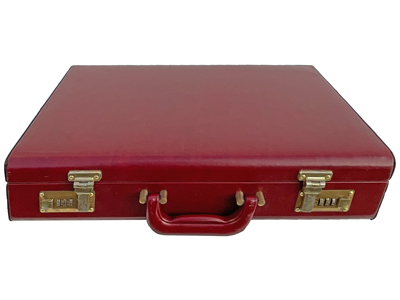 Burgundy Executive Briefcase (doesn't open) Props, Prop Hire