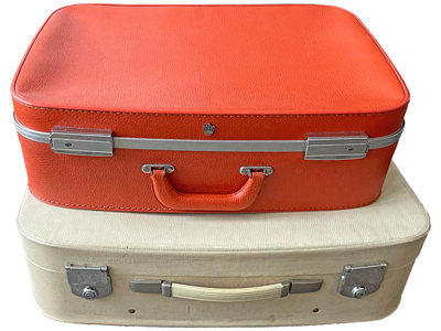 Vintage Coloured Luggage Suitcases Props, Prop Hire