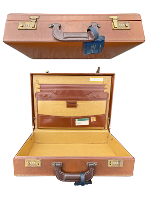 Vintage Italian Brown Briefcase Props, Prop Hire