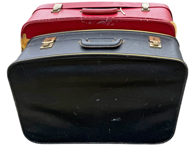 Retro Suitcase All Colours Red Black Blue Green Props, Prop Hire