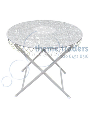 White Folding Garden Table Props, Prop Hire