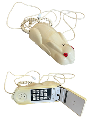 Kitch Retro Rabbit Telephone Props, Prop Hire