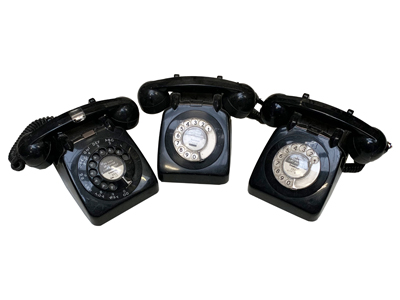 Black Rotary Dial Telephones Props, Prop Hire