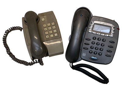 Grey Office Telephones Props, Prop Hire