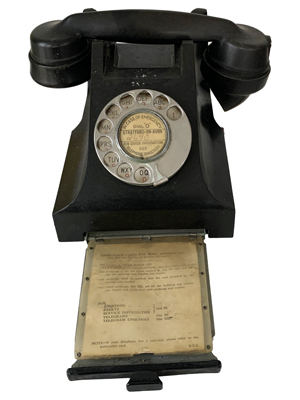 Bakelite Telephone With Slide Out Directory Props, Prop Hire