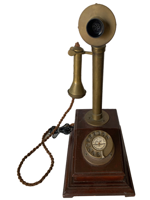 Brass Stick Telephone Props, Prop Hire