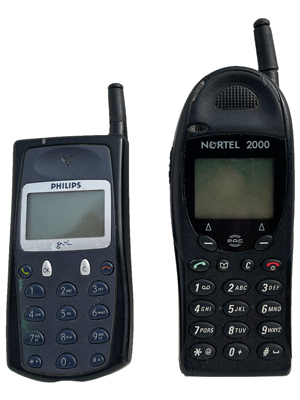 Nortel and Phillips Old School Mobile Telephones Props, Prop Hire