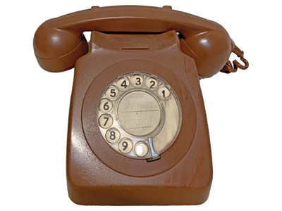 Chocolate Rotary Dial Telephone Props, Prop Hire