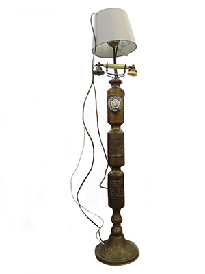 Bronze Standard Lamp Telephone Props, Prop Hire