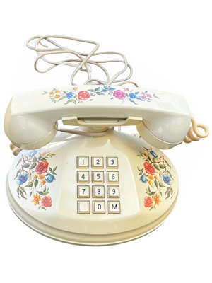 Empress Floral Dainty Retro Telephone Props, Prop Hire
