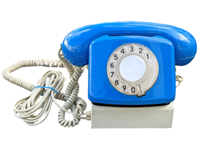 Blue Retro Dial Telephone Props, Prop Hire