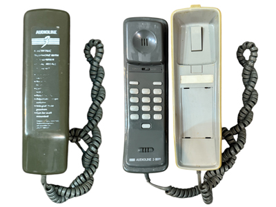 Vintage Audioline 3 Telephone Props, Prop Hire