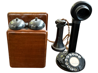 Candlestick Telephone with Bellbox Props, Prop Hire