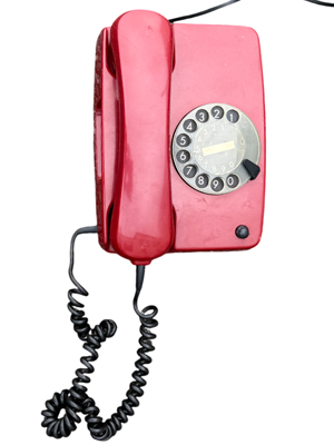 Burgundy Retro Telephone Props, Prop Hire