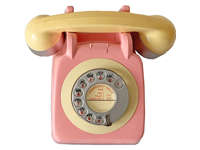 Cream and Pink Telephone Props, Prop Hire