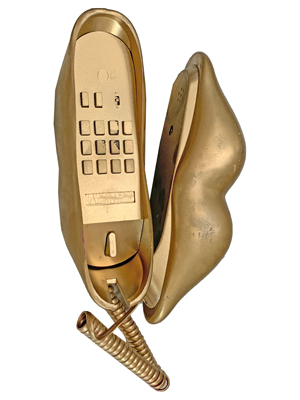 Gold Lips Telephone Props, Prop Hire