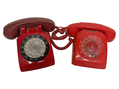 Red Rotary Dial Telephones Props, Prop Hire