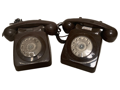 Brown Rotary Dial Telephones Props, Prop Hire