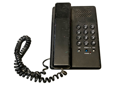 Black Slimline Telephone Props, Prop Hire