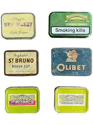 Tobacco Tins Props, Prop Hire