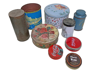Advertising Display Round Tins Props, Prop Hire