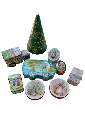 Retro Novelty Advertising Tins Props, Prop Hire