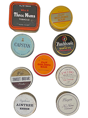 Tobacco Tins Props, Prop Hire