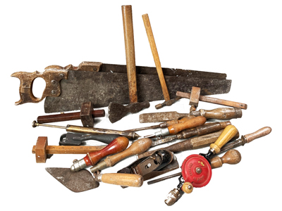 Vintage Carpentry Tools Props, Prop Hire