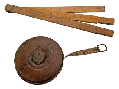 Vintage Measuring Devices tape measure ruler Props, Prop Hire