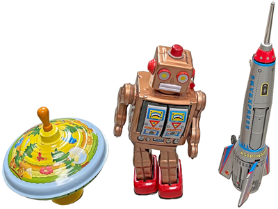 Retro Tin Toys Props, Prop Hire