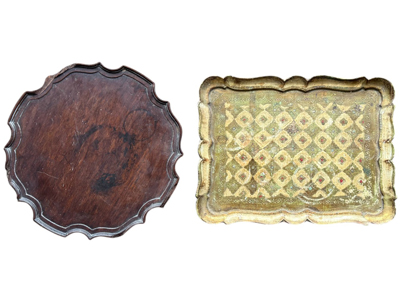 Vintage Wooden Trays and Platter Props, Prop Hire