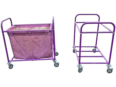 Purple Bin Trolleys Props, Prop Hire