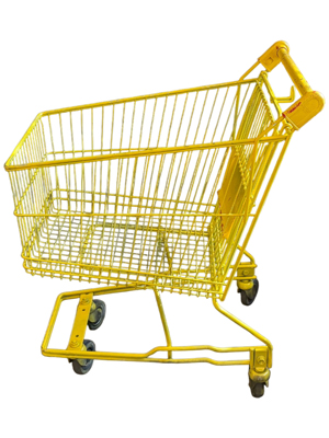 Yellow Supermarket Shopping Trolley Props, Prop Hire
