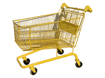 Yellow Shopping Trolley Props, Prop Hire