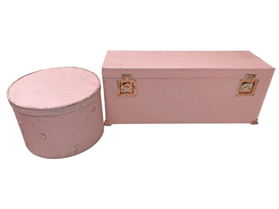 Pink Trunk and Hatbox Props, Prop Hire