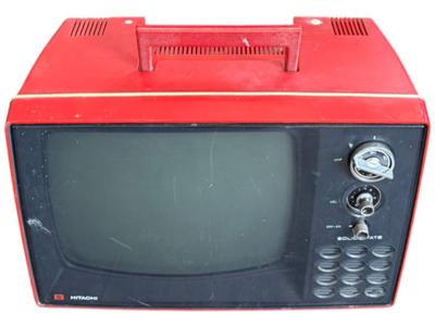 Red Retro Hitachi Television Props, Prop Hire