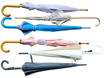 Pastel and Patterned Period Umbrellas Props, Prop Hire