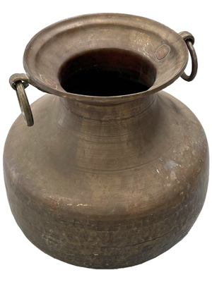 Large Ancient Metal Urn Props, Prop Hire