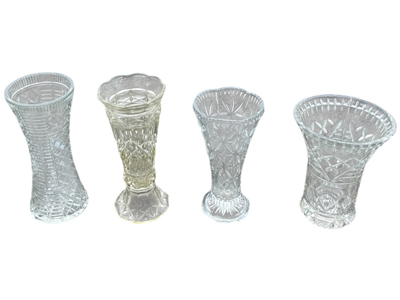 Cut Crystal Glass Retro Vases Props, Prop Hire