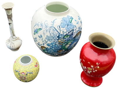 Japanese and Oriental Flower Vases Retro Ceramic Props, Prop Hire