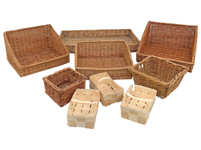 Wicker Trays, Punnets and Trugs Props, Prop Hire