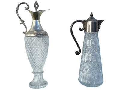 Claret and Port Decanters Props, Prop Hire